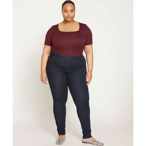 Universal Standard Mid Rise Skinny Seine 32" Dark Indigo jeans women's size 22